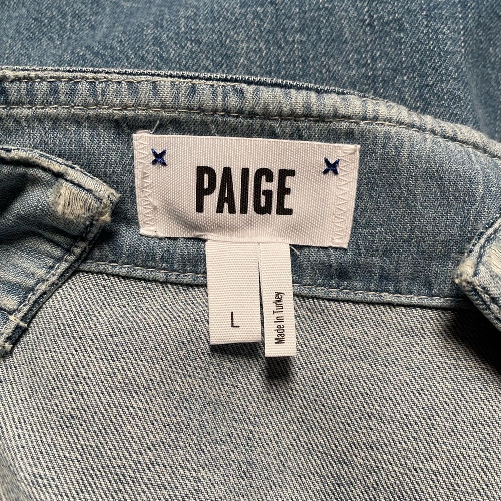Paige Tula Lace Up Sleeveless Denim Dress - Picture 6 of 9